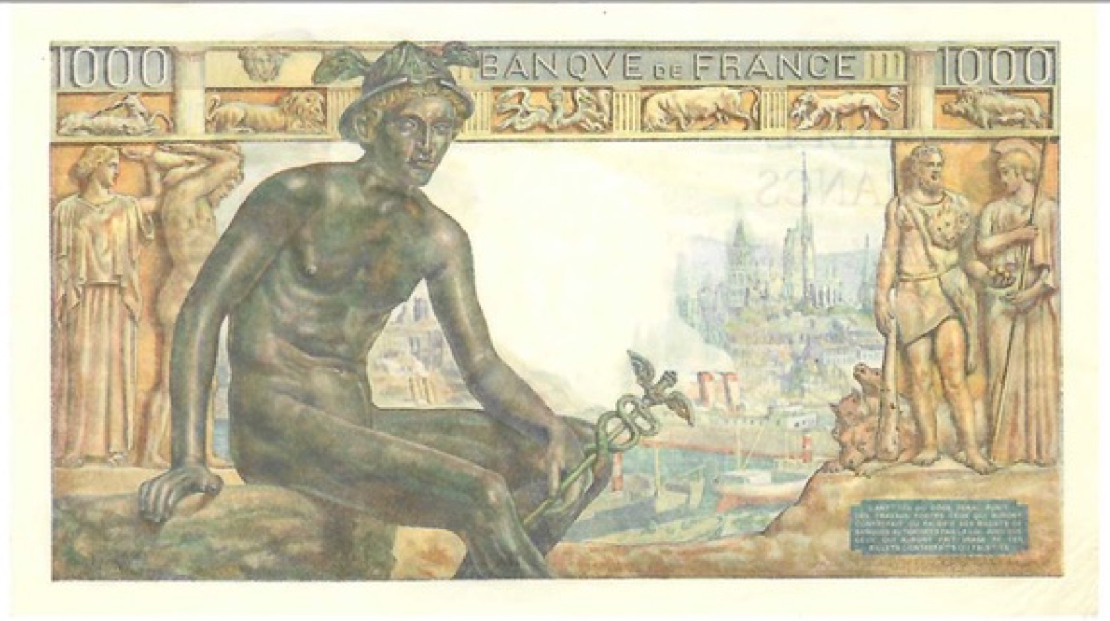 Billet 1000 Francs Déesse Déméter 1943 SPL