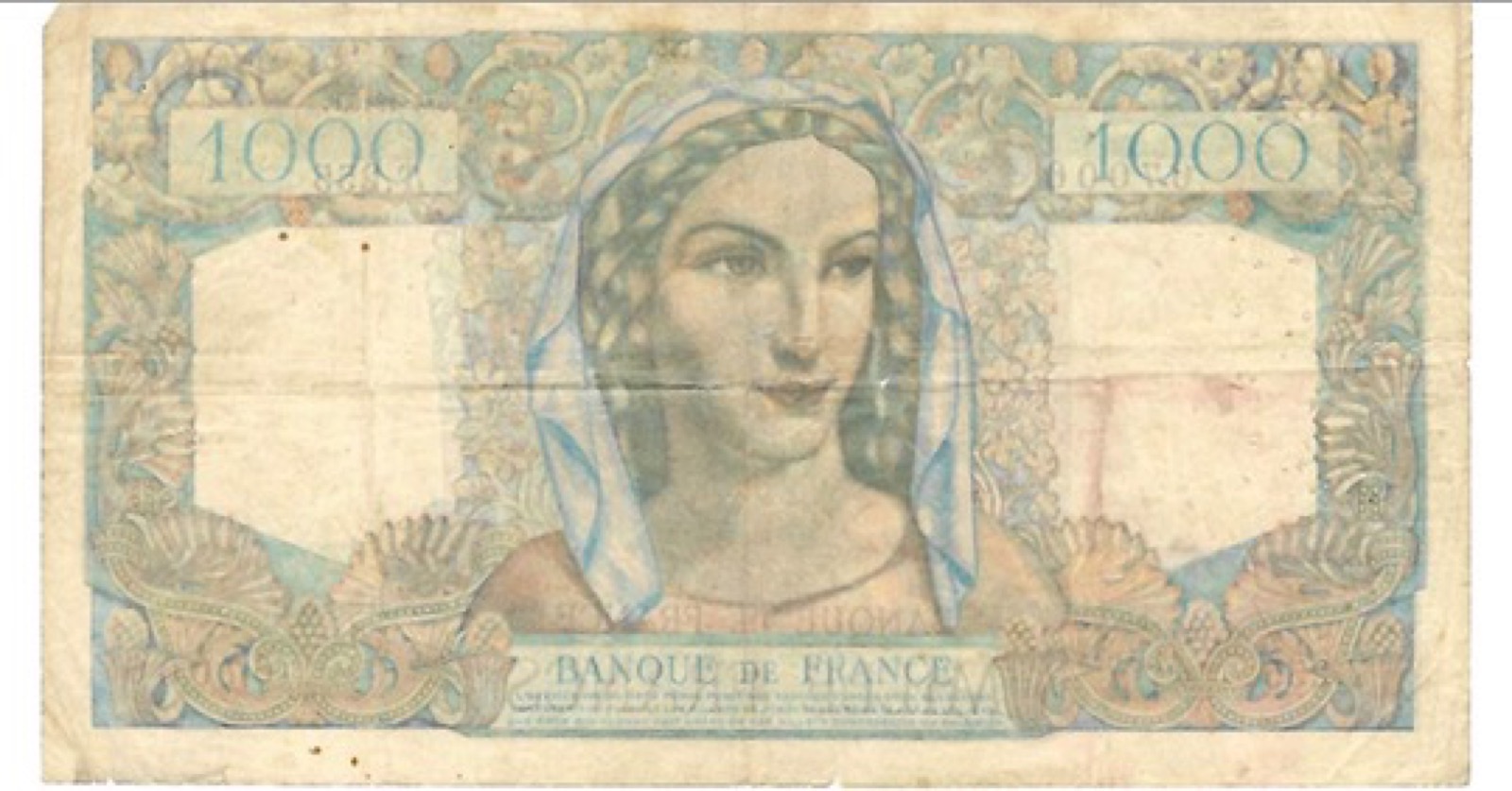 Billet 1000 Francs Minerve et Mercure 1946 TB