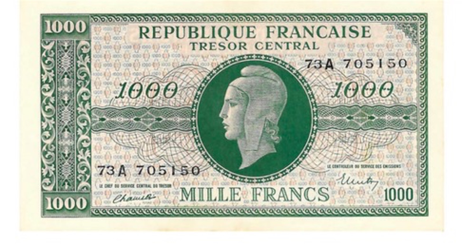 Billet 1000 Francs Trésor TTB
