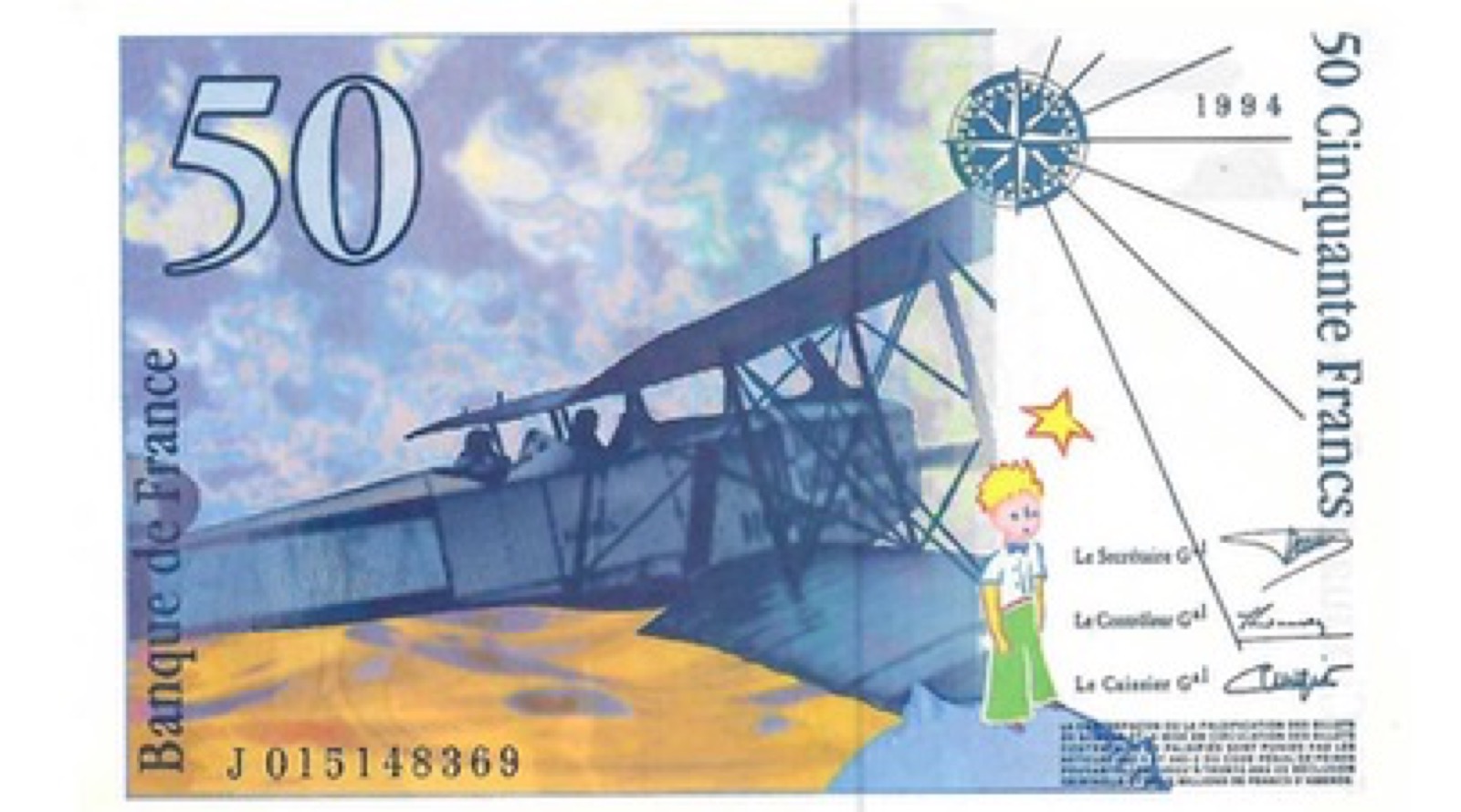 Billet 50 Francs Saint Exupéry 1994 TTB