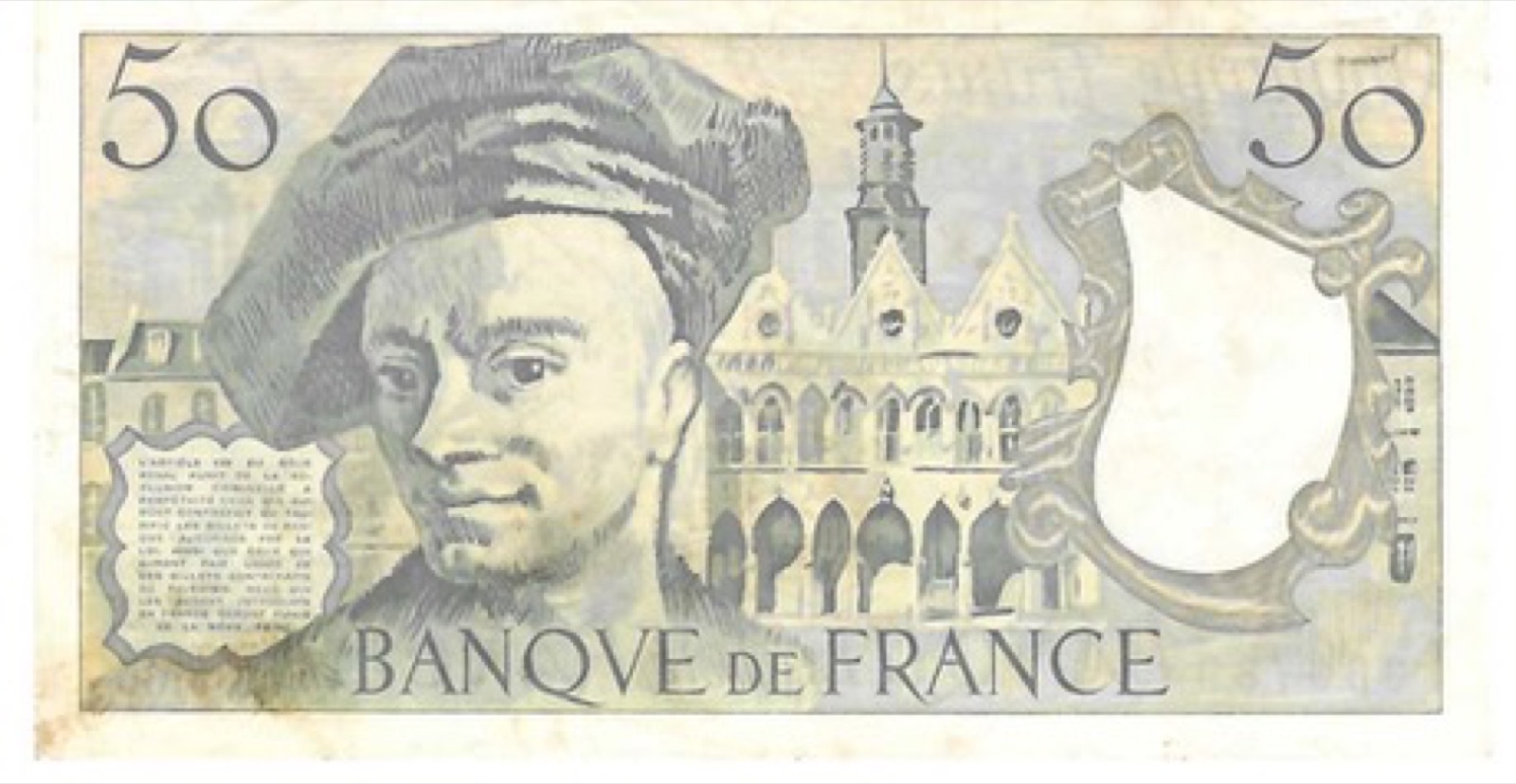 Billet 50 Francs Quentin de la Tour 1990 TTB