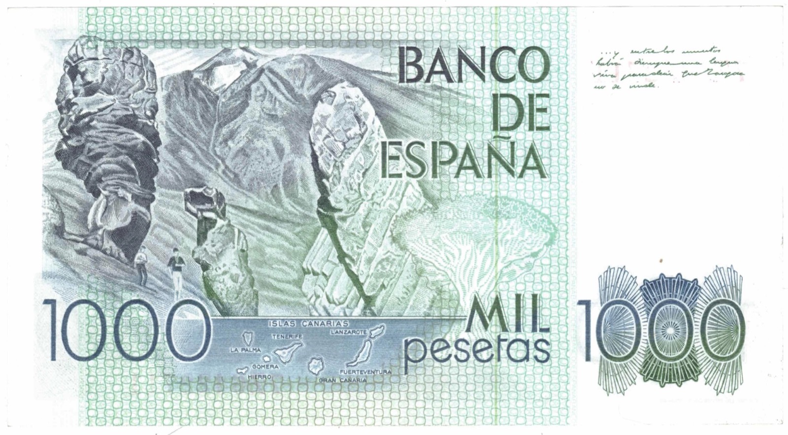 Billet 1000 Pesetas 1979 Benito Pérez Galdós