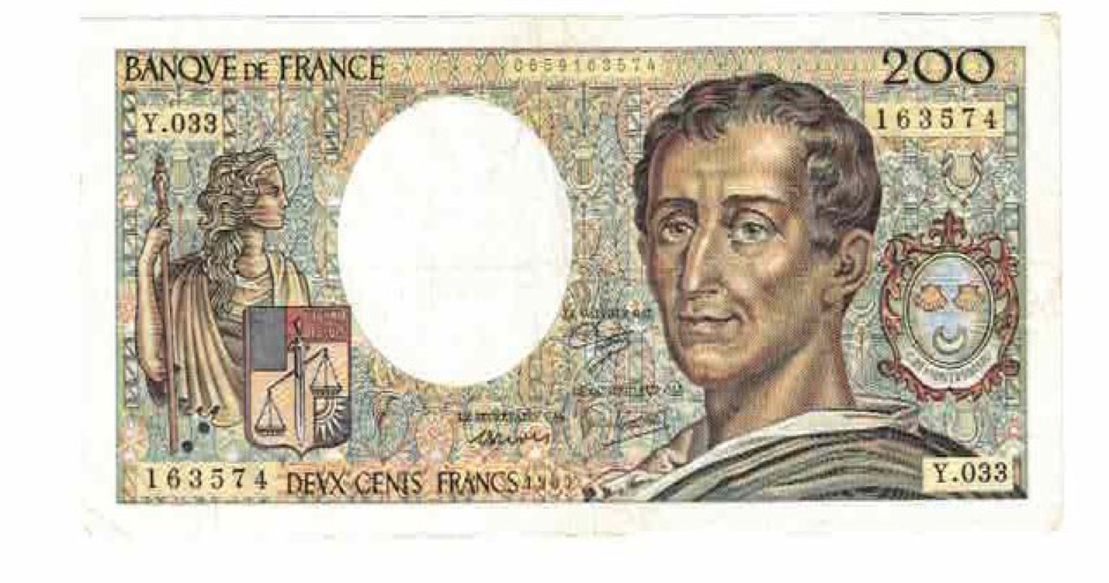 Billet 200 Francs Montesquieu 1985 TTB