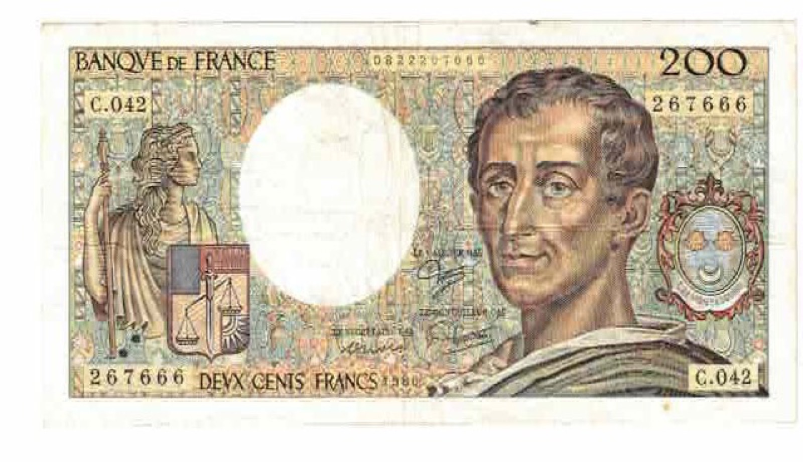 Billet 200 Francs Montesquieu 1986 TTB