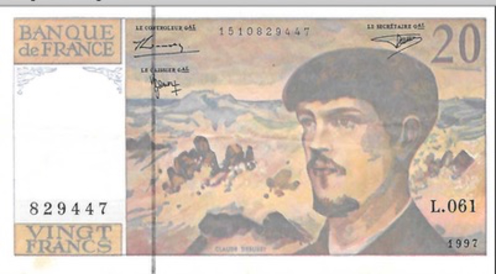Billet 20 Francs Debussy 1997 SPL