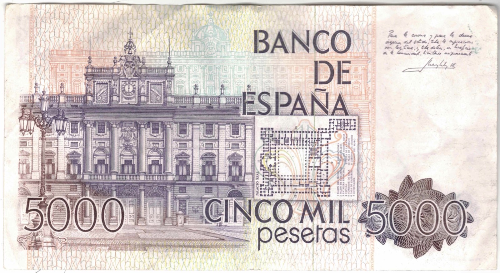 Billet 5.000 Pesetas 1979 Juan Carlos Ier de Borbón