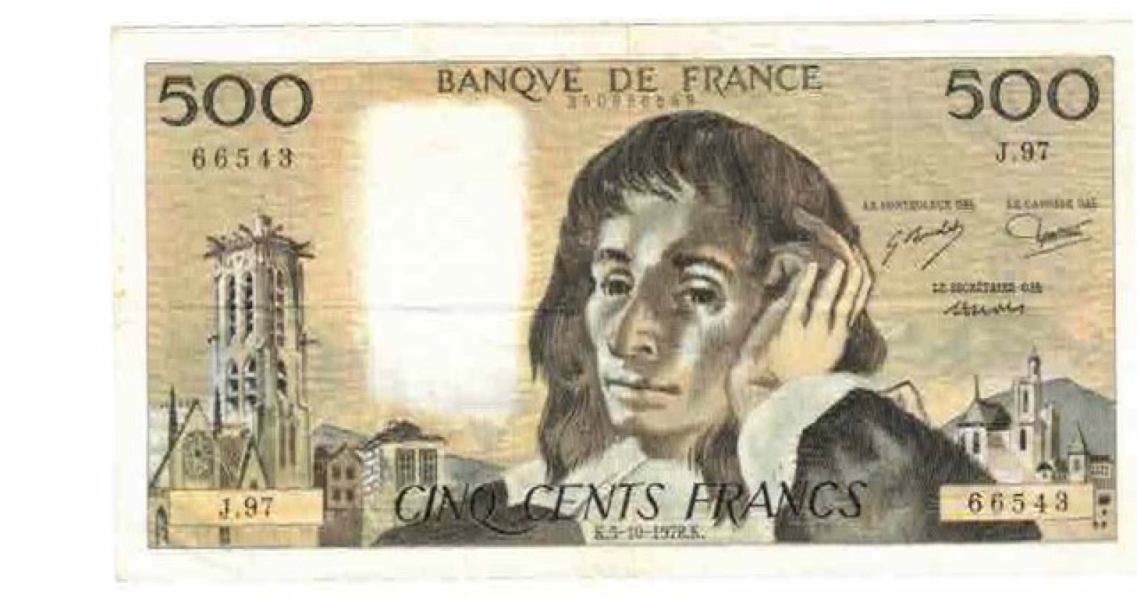 Billet 500 Francs Pascal 1978 TB+