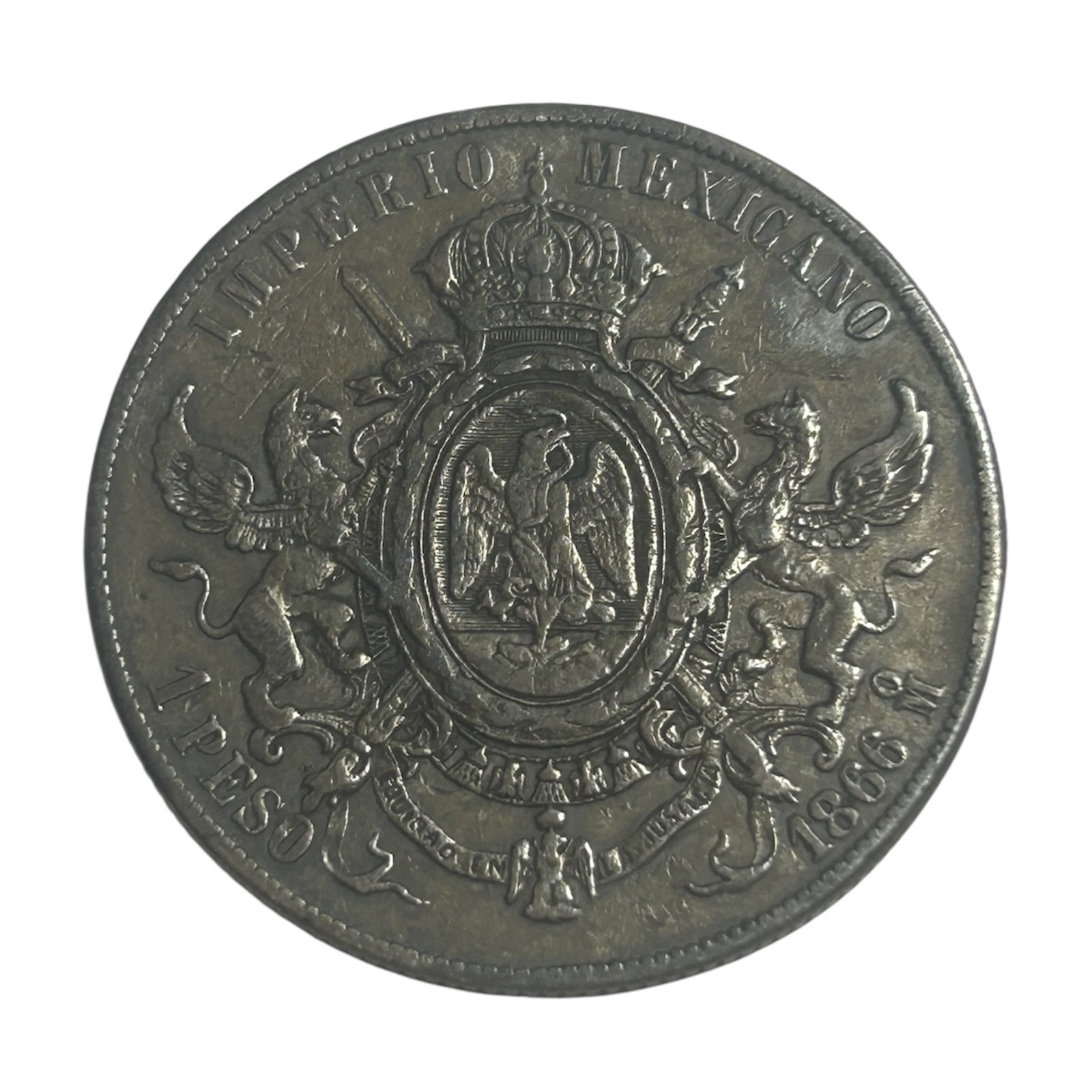 1 Peso Maximilien Ier Mexique 1866