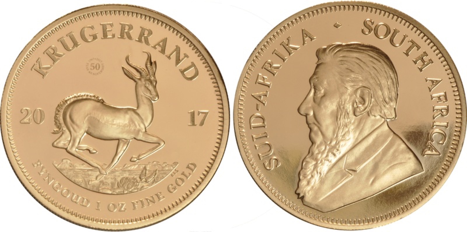 Krugerrand 1 Once 2017 - 50 ans anniversaire