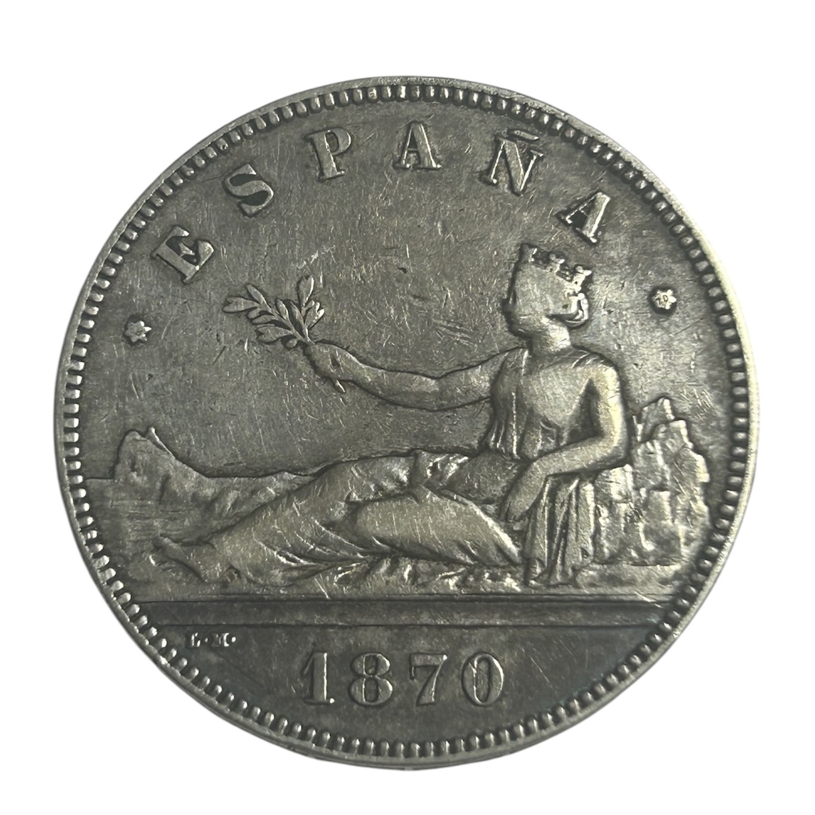 5 Pesetas gouvernement provisoire 1870