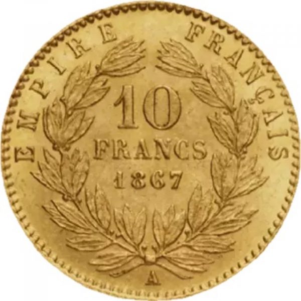 piece or 10 francs 1867